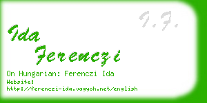 ida ferenczi business card